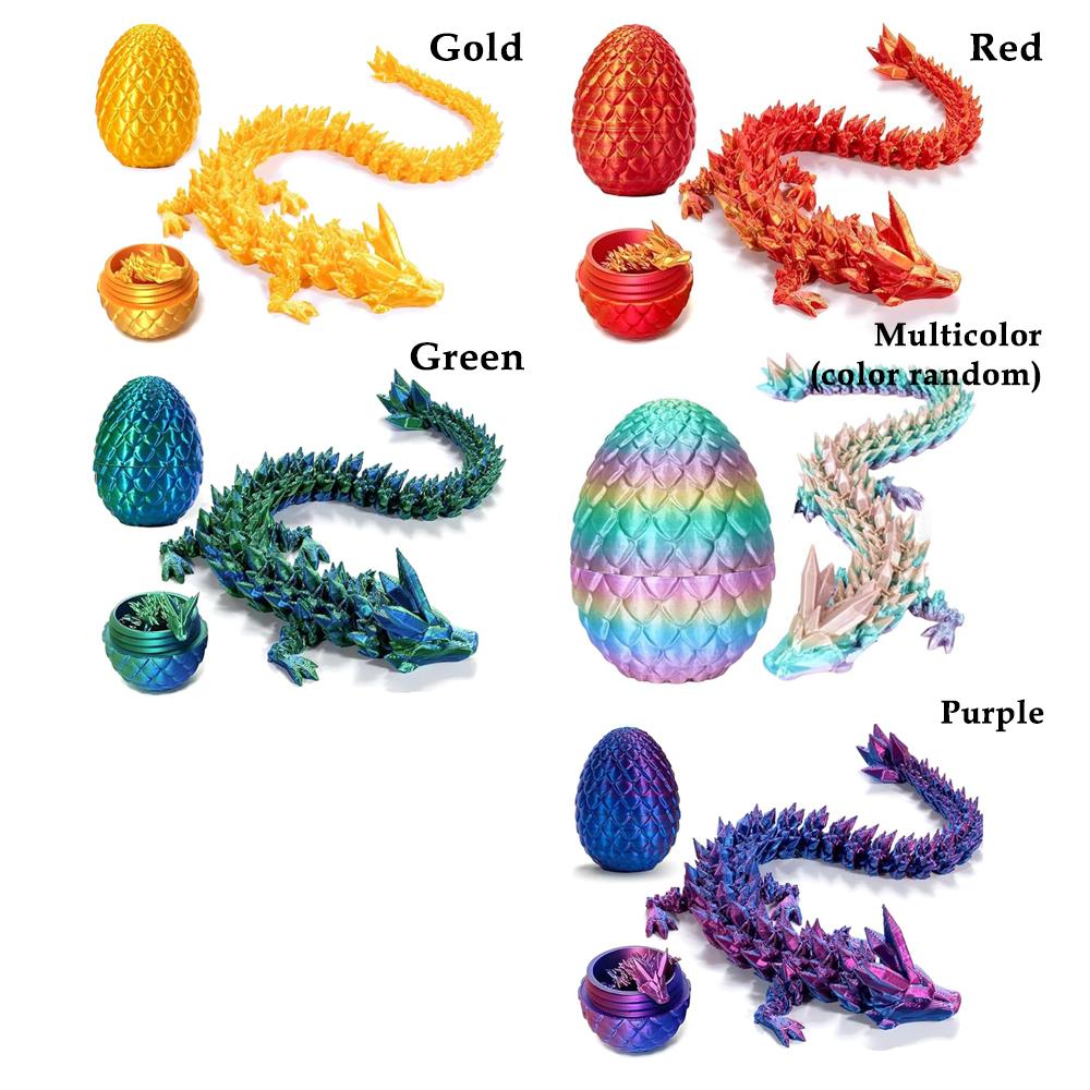 Fish Tank 3D Printed Articulated Dragon Crystal Dragon Crystal Dragon Fidget Toys For Home Decor