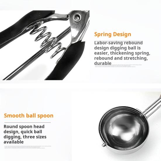 Ложка для мороженого из нержавеющей стали, профессиональная ложка для выкапывания шариков для выпечки, лопатка для фруктов с триггером, десертная ложка для домашних подарков