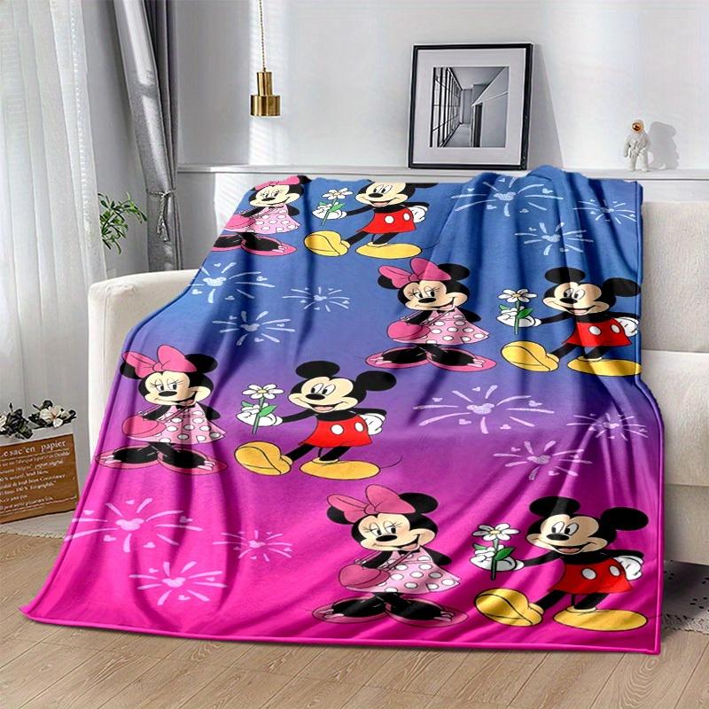 1pc. Mickey & Minnie Mouse Floral Patterned Blanket - Perfect for Home, Office, Outdoor Use, Gift Idea, Suitable for All Seasonsz0417242