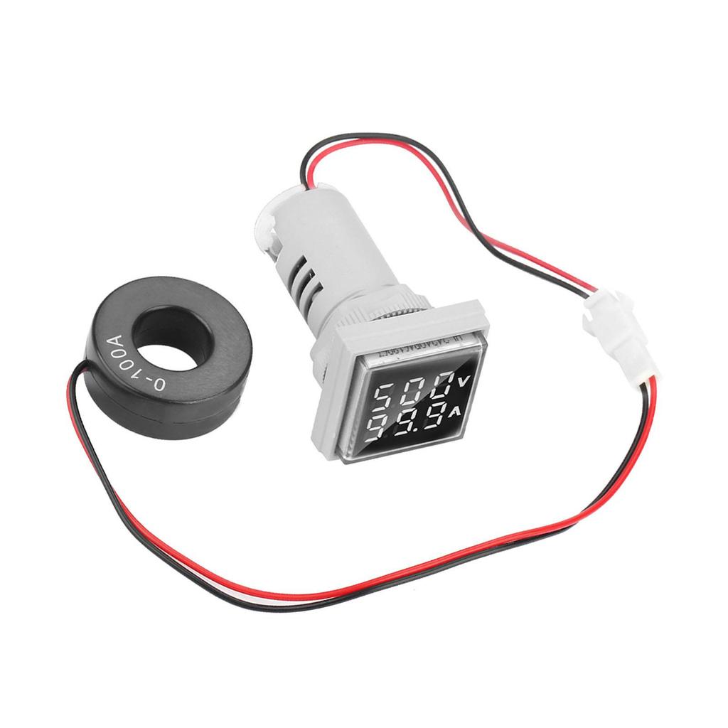 Светодиодный цифровой дисплей переменного тока вольтметр индикатор 22 мм 0100A индикатор счетчика (белый)