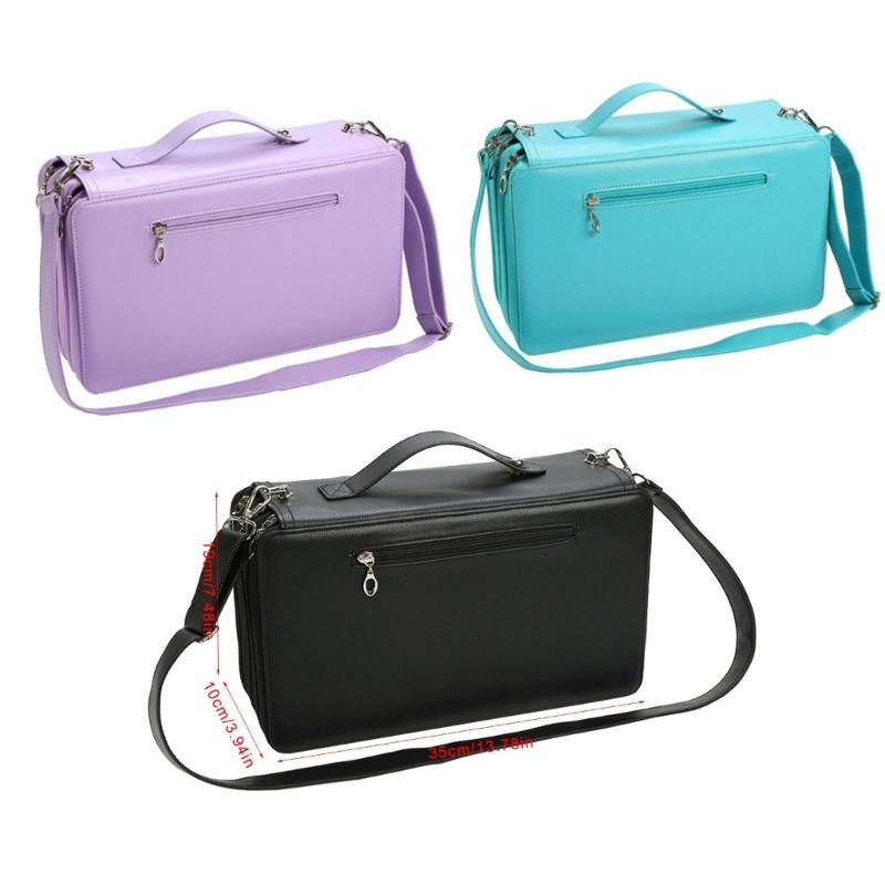 Большой органайзер-переноска для маркеров, сумка для хранения 120 маркеров с плечевым ремнем для кистей, ручек, художественных принадлежностей