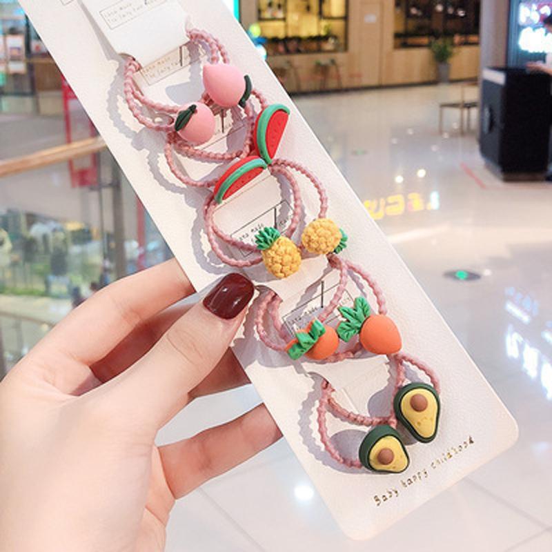 10 шт./набор Милые мультяшные животные Резинки Эластичные резинки для волос Детские головные уборы Аксессуары для волос Детская повязка на голову Украшения