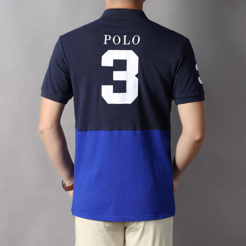 Европейский и американский мужской короткий рукав поло - Британский стиль, спортивный повседневный, хлопок, вышивка, больших размеров