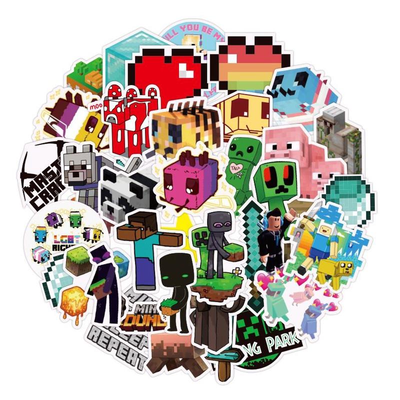 100 шт. Наклейки для игры Minecraft DIY Водонепроницаемые Наклейка для ноутбука, велосипеда, багажа, чемодана