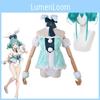 Костюм для косплея Hatsune Miku Белая девушка-кролик шелковистый для аниме-сцены