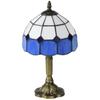 Handmade Art Deco Glass Table Lamp - White/Blue