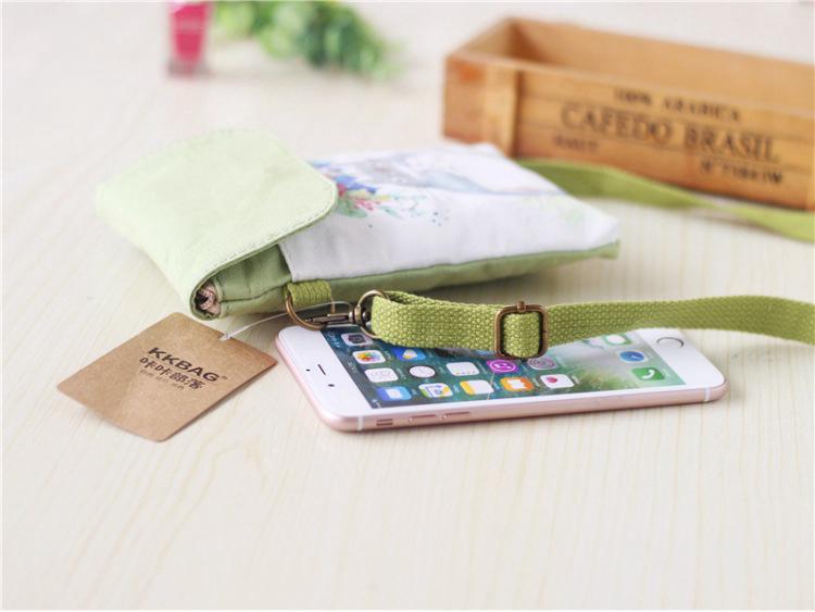 Весенне-летняя свежая расписная женская парусиновая сумка-тоут и сумка-кроссбоди для телефона