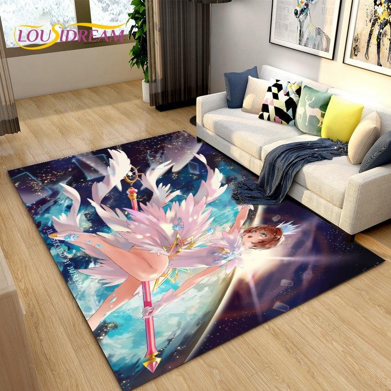 Милый мультяшный коврик Cardcaptor Sakura, коврик для гостиной, спальни, диван, коврик для украшения, детский нескользящий напольный коврик