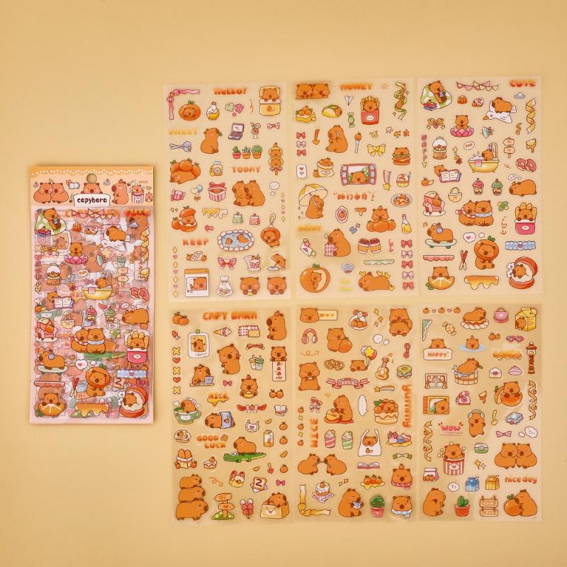 Gift Kapibara Creative Stickers Cartoon Capybara Guka Hand Account Material Cute Student Reward Small Gifts Kawai Stationery