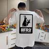 Fxxking Rabbits FR No Smoking High Quality Pure Cotton Short Sleeves Men and Women The Same Style Japanese and Korean Tide Brand