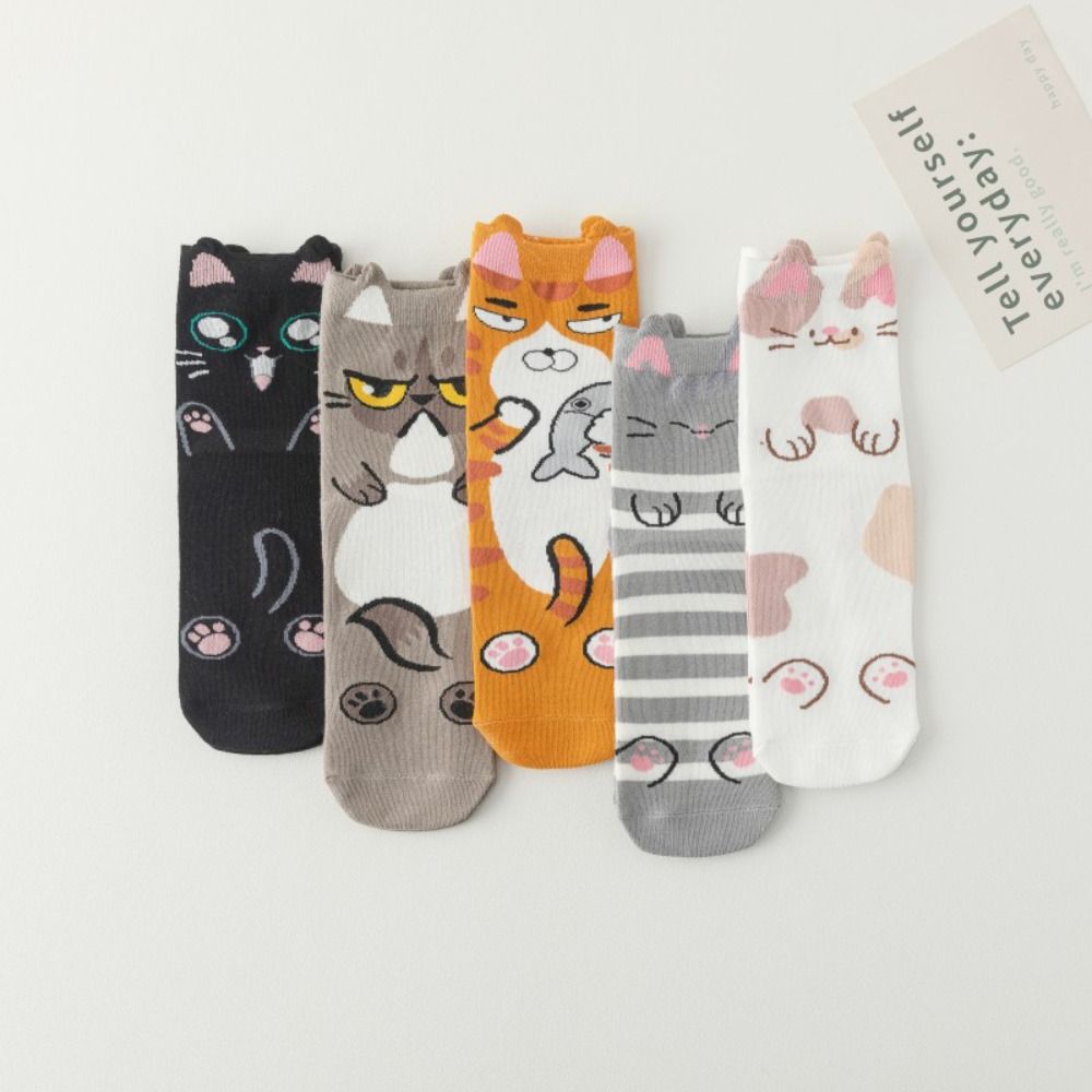 Harajuku Cat Socks Animal Cartoon Socks Cute Cotton Socks Streetwear