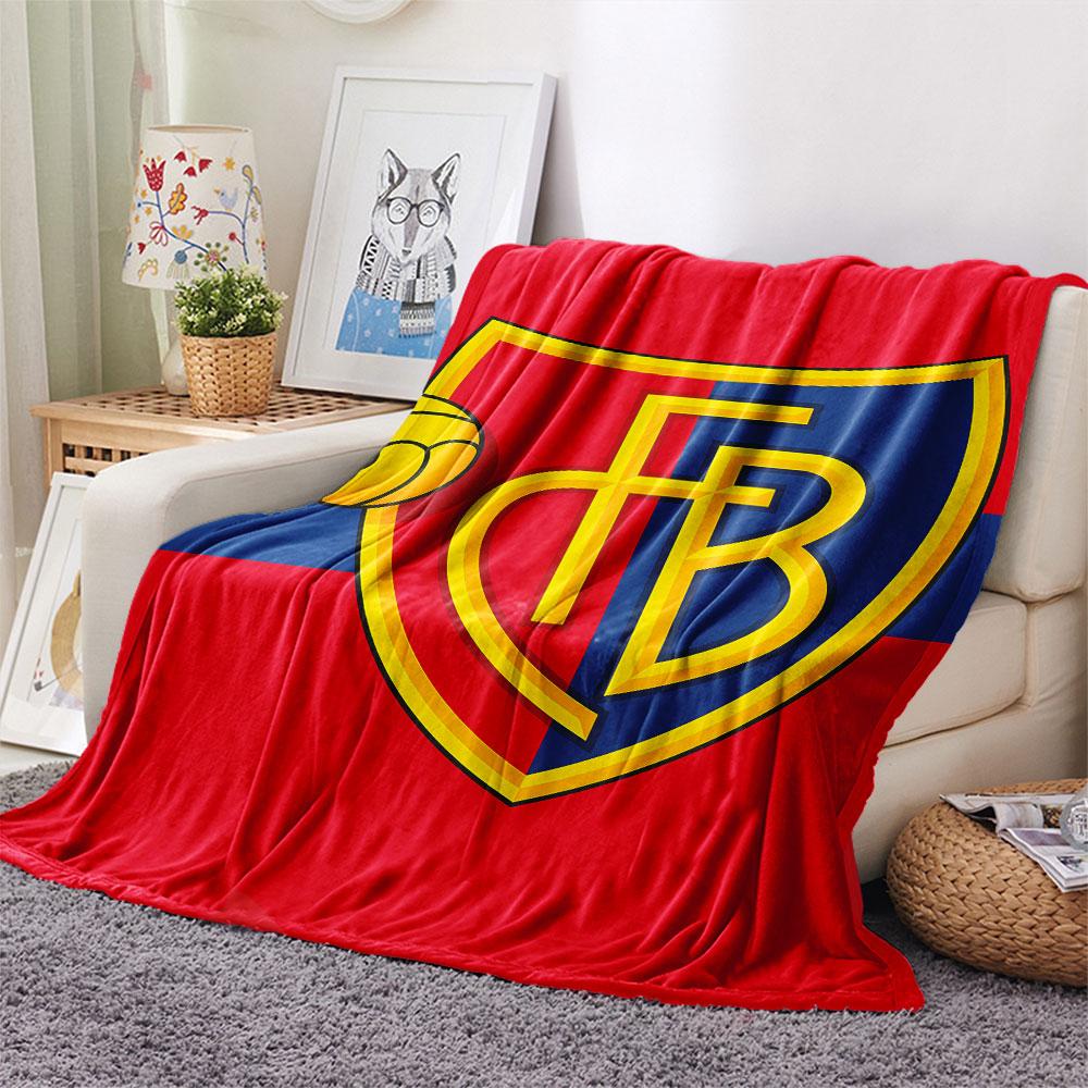 1PC FC Basel Patterned Flannel Blanket Suitable For All Seasons for Home Decor Warmth and Comfort Gifts Holiday Present