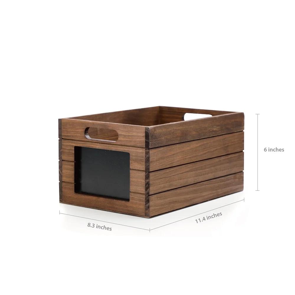 Деревянный ящик для хранения с меловой доской Многофункциональный органайзер для хранения Декоративный предмет с ручками Дом и дети