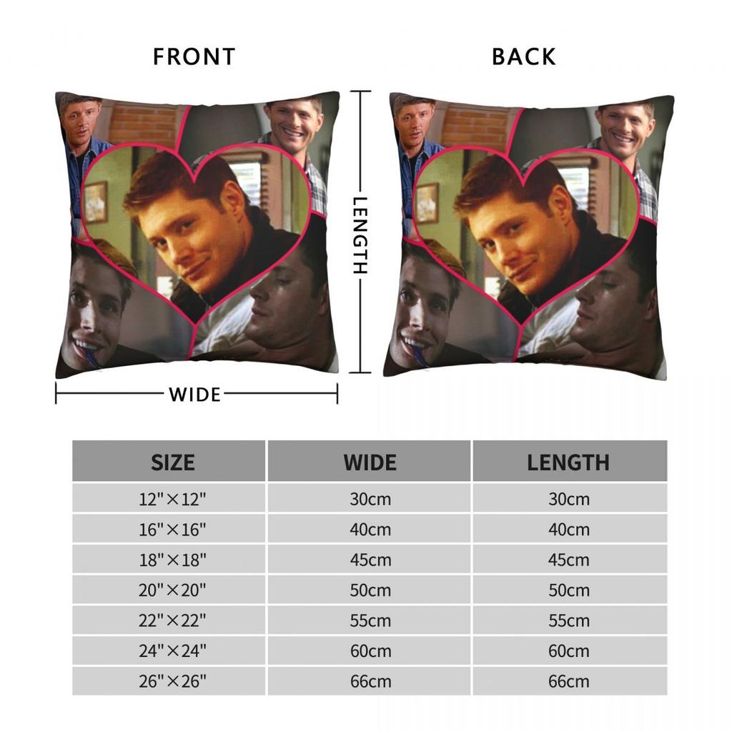 Dean Winchester Square Pillowcase Polyester Linen Velvet Creative Zip Decor Home Cushion Case