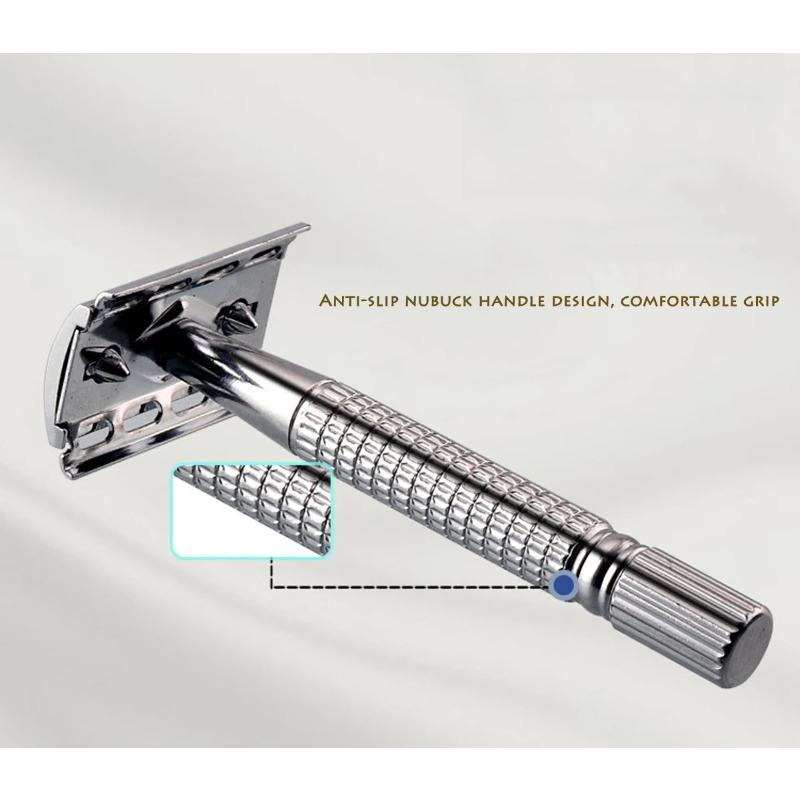 Новая безопасная бритва с двумя лезвиями, портативная, разборная, мужская и женская, для удаления волос, бритвы для бритья, классическая металлическая ручная бритва