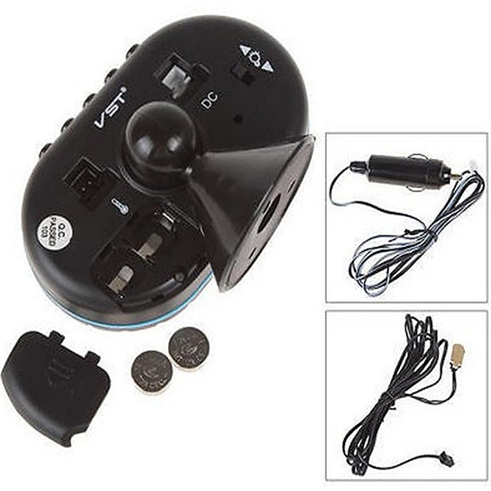 3 In 1 12/24V Car Volt Meter Auto Digital LED Car Voltmeter Thermometer Car Truck USB Charger Current Meter Volt Detector