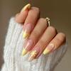Fake Nails French Manicure Goose Yellow Flower Manicure Patch False Nails