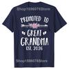 Funny Promoted To Great Grandma Est 2026 Grandmother 100% Cotton T-shirts Fashion Casual Loose Oversized Streetwear T Shirt