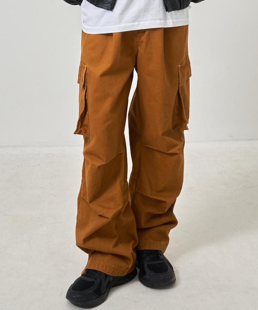 AOTT Cotton Wide Cargo Pants Camel
