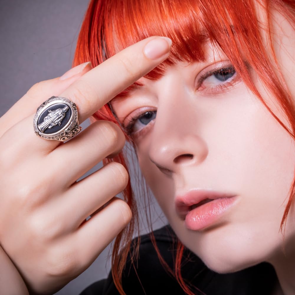 Artemis Classic Черная Дева Мария Свободный размер Серебряные аксессуары для мужчин и Бренд Серебро 925 Стерлинговое серебро Кольцо, (ac-acr0220), Женщины, Ювелирные изделия, Кольцо,