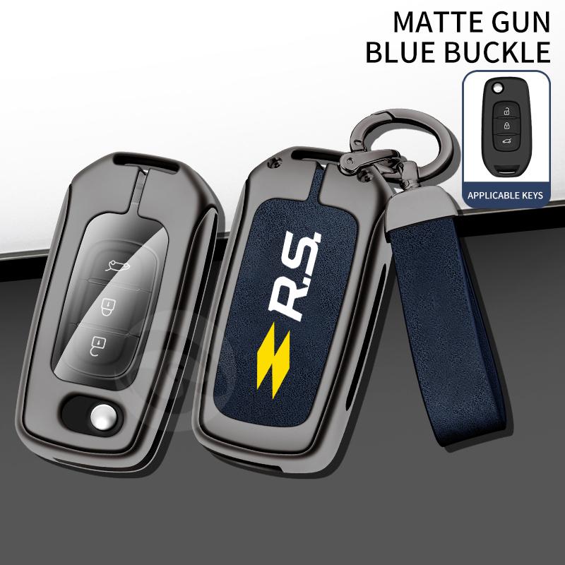 Zinc Alloy Leather Car Key Case Cover for Renault Kadjar Captur Megane Sandero Stepway Logan Clio 5 Arkana Protector Key Shell AA21