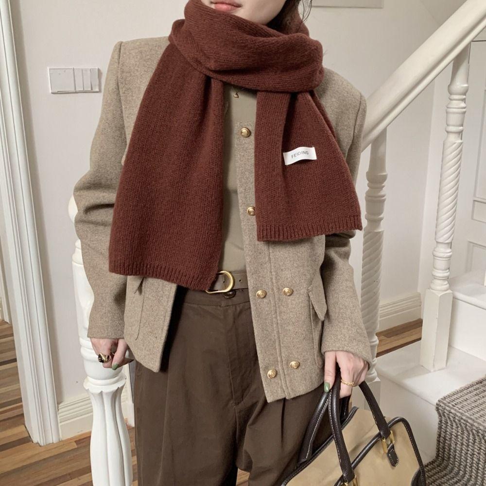 Cashmere Shawl Wool Scarf Letter Warm Scarf Classic Knitted Scarf  Male