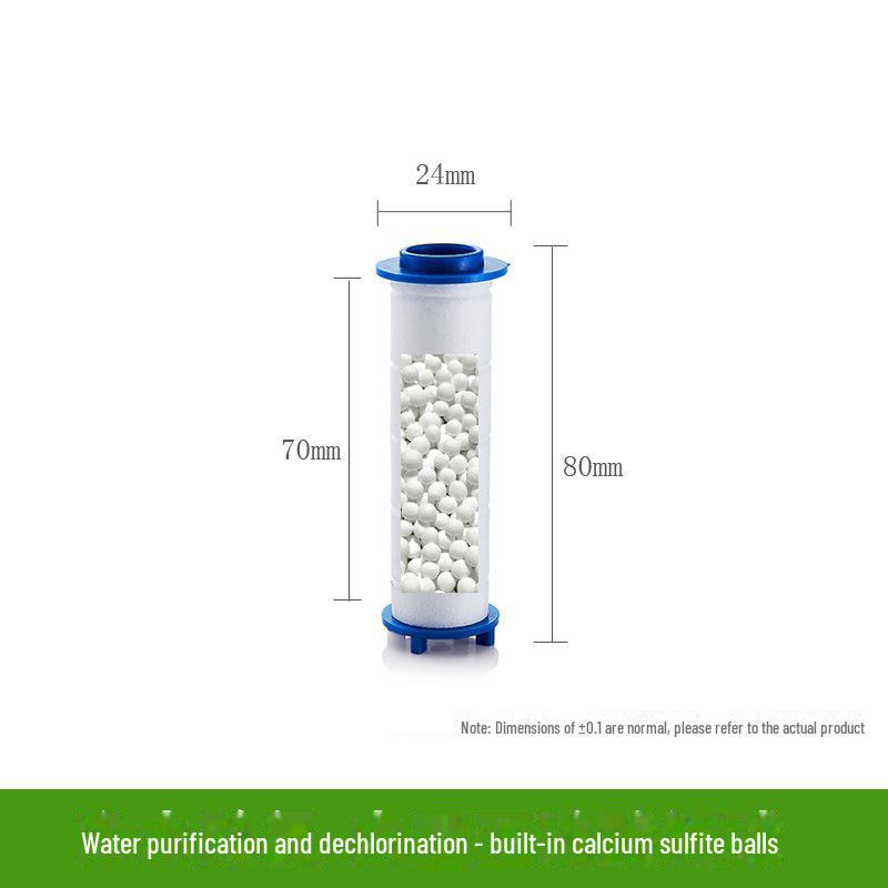 Shower Nozzle Replacement Filter Element with High Compression Cotton Core for Water Purification.