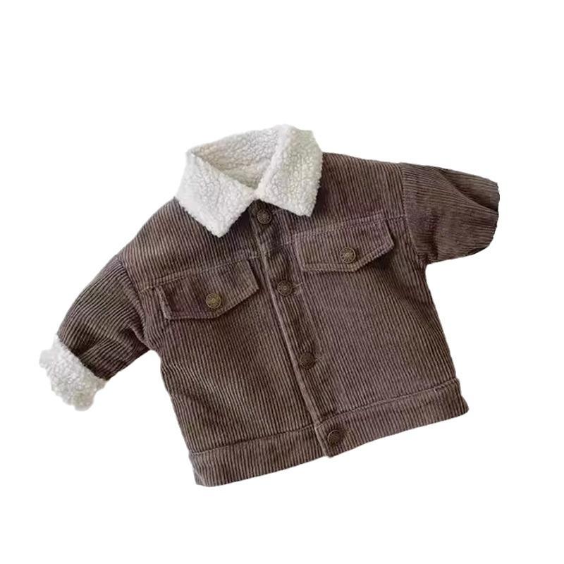 Корейский детский осенний кардиган с лацканами в стиле ретро - Модный, повседневный и свободного кроя для мальчиков и девочек