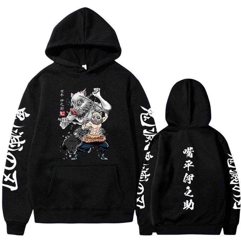 Japanese Animation Hoodies Print Fashion Sweatshirt Hip Hop Casual Unisex Autumn Winter Fleece Streetwear Male Sudaderas