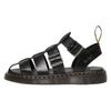 Dr. Martens Leather Soft Comfortable Hollow Out Roman Sandals Unisex Sandals Black 30766001