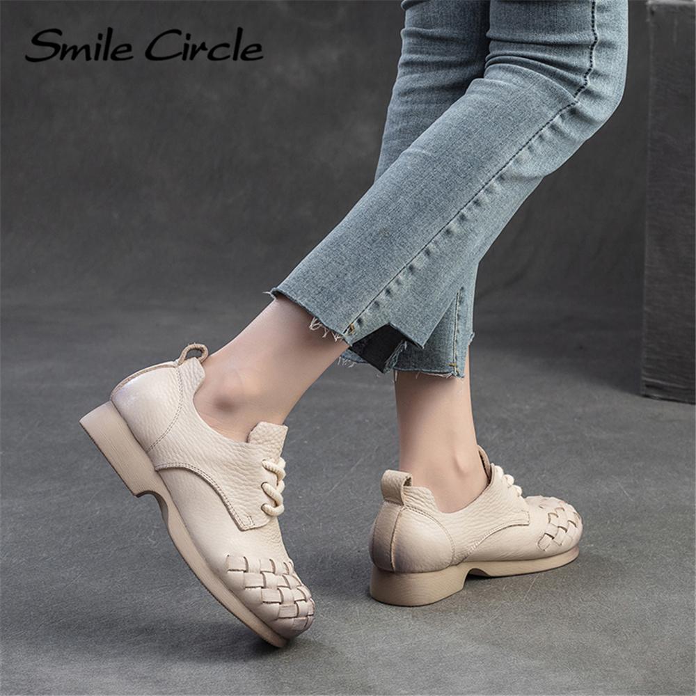 Осенние новые удобные однослойные туфли из воловьей кожи, простая повседневная женская обувь для путешествий в стиле ретро