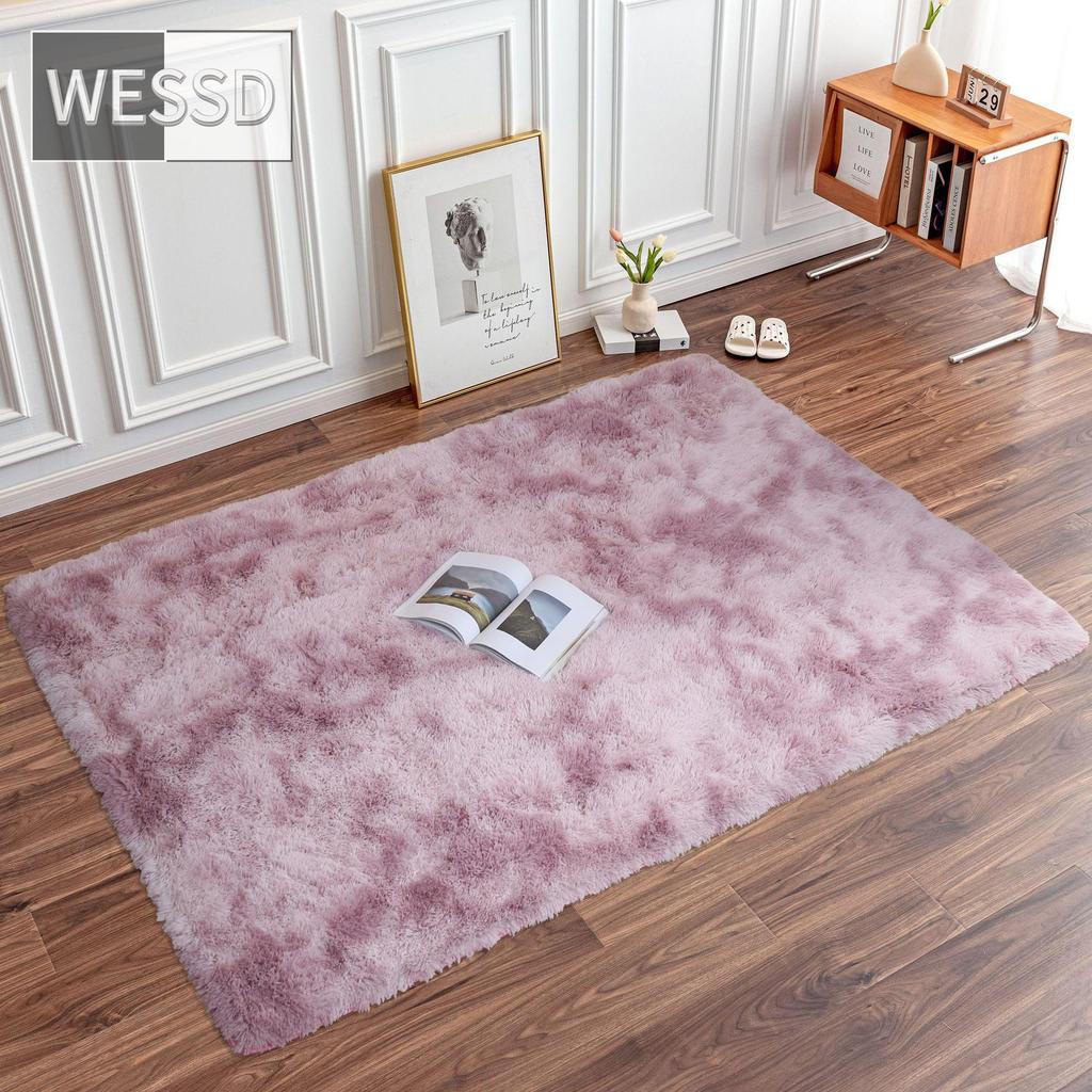 Плюшевый ковер градиентного цвета для спальни, мягкие прямоугольные мохнатые коврики для гостиной, милый пушистый коврик для комнаты для девочек, детский ковер, игровой коврик, украшение комнаты