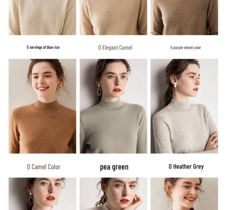 Cashmere Women's Half-High Neck Sweater: Autumn/Winter Classic Loose Fit Pullover.