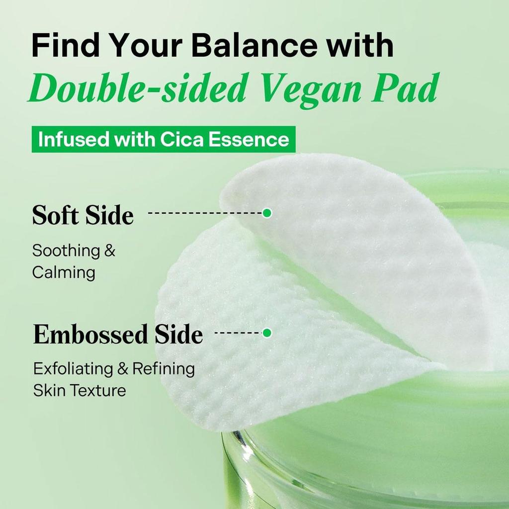 TORRIDEN Балансирующие Cica-подушечки с Центеллой Азиатской - 60 шт. для Нежного Ежедневного Отшелушивания и Улучшения Текстуры Кожи