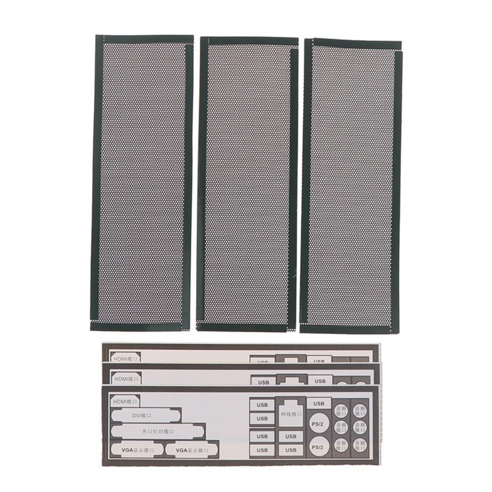 3Pcs Black I/O Back Plate DIY PC Rear Bracket Stable Case Shield Case Modding