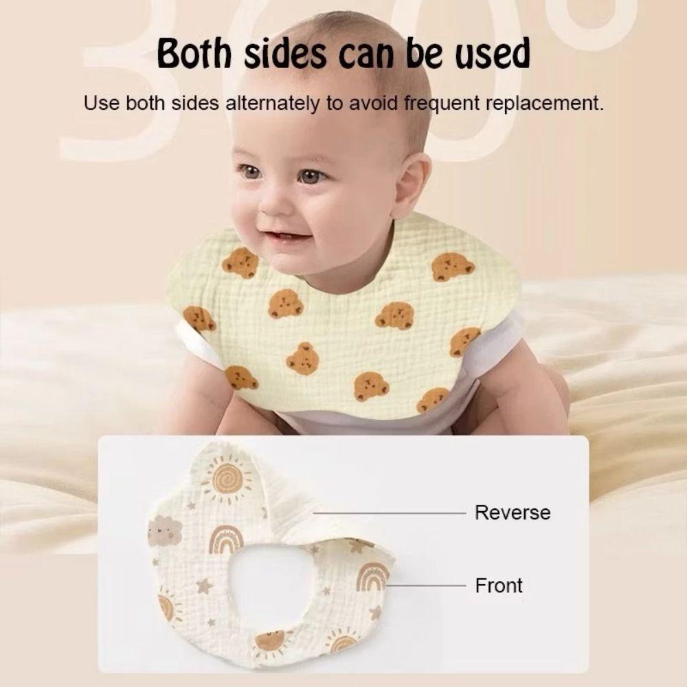 Soft Cotton Baby Bib 6 Layer Feeding Bib Adjustable Kids Saliva Towel Newborn
