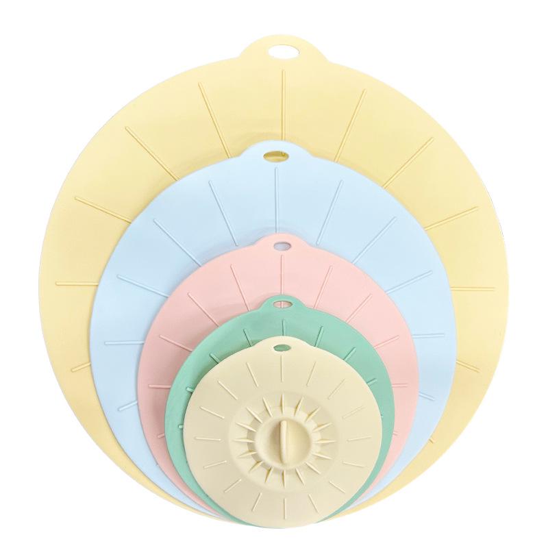 Набор из 5 силиконовых крышек для сохранения свежести: Герметичный, термостойкий, легкоочищаемый