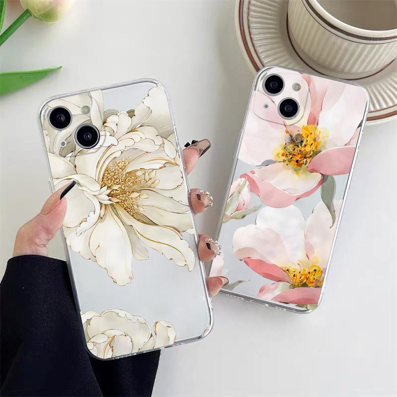 Винтажный прозрачный чехол для телефона с цветами для iPhone 12 11 13 Pro Max Mini 14 Pro Max Plus 7 8 Plus SE2 X XR XS, задняя крышка с бабочкой и растением