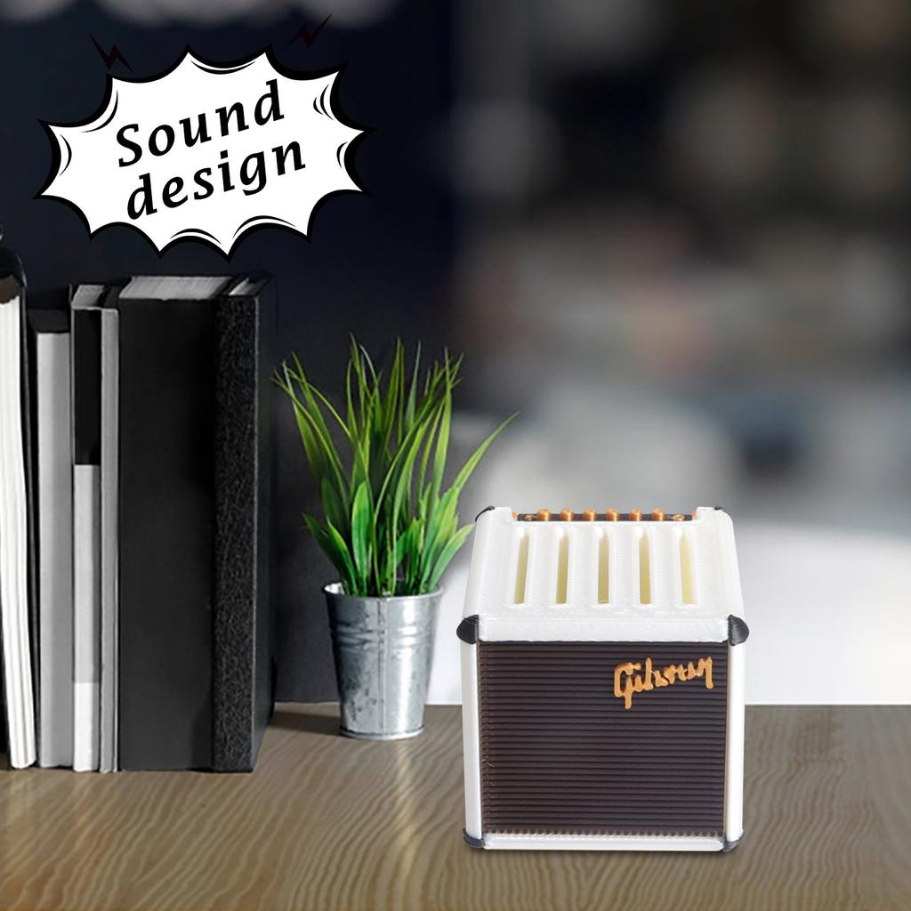 3D Printed Ukulele Guitar Pick Storage Box Accessories Simulation Speaker Desktop Ornaments Gift