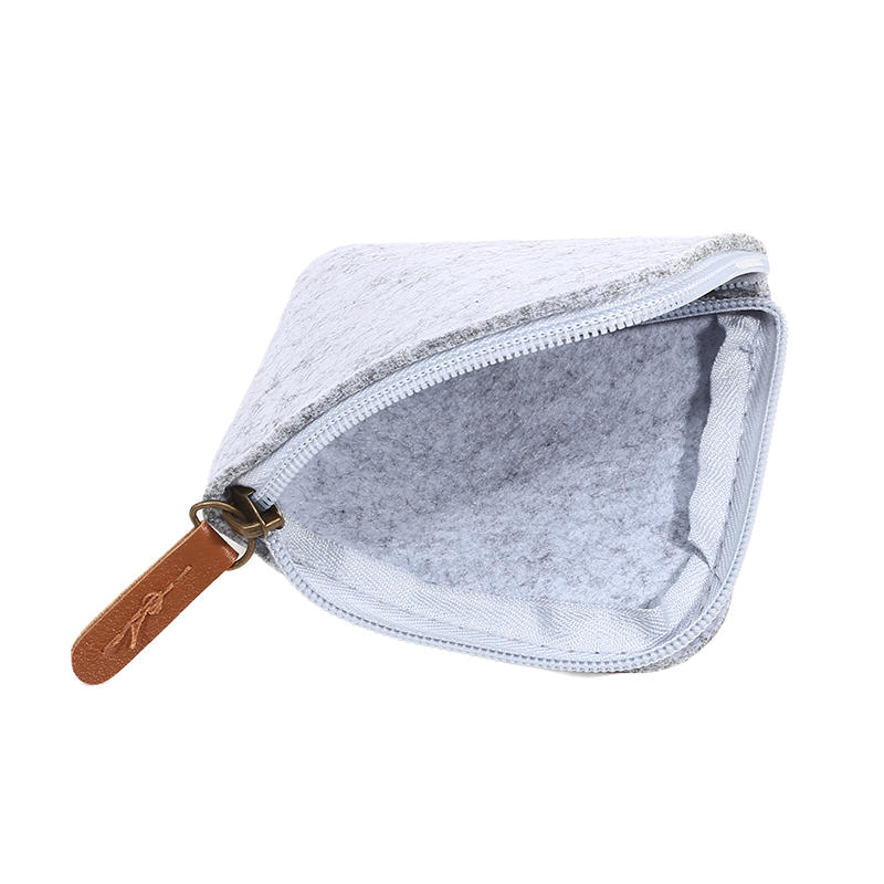1PC Compact Women Men Short Card Holder Wallet Felt Change Pouch Portable Zipper Coin Purse