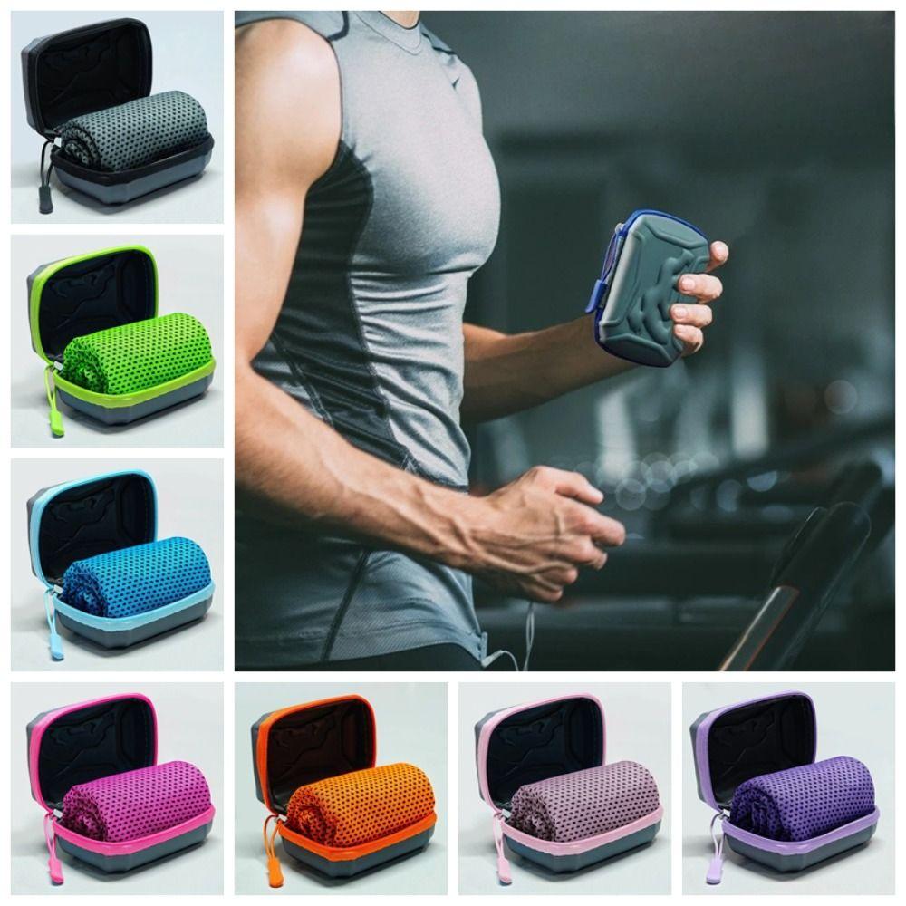 Portable Polyester Cooling Towel EVA Case Absorbent Quick Dry Towel Microfiber Ice Towel Outdoor