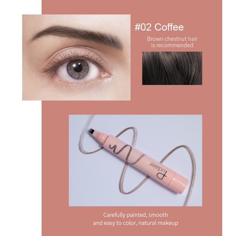 Карандаш для бровей, имитация бровей, толстый, долговечный, водонепроницаемый, с четырьмя зубцами, жидкий карандаш для бровей, макияж