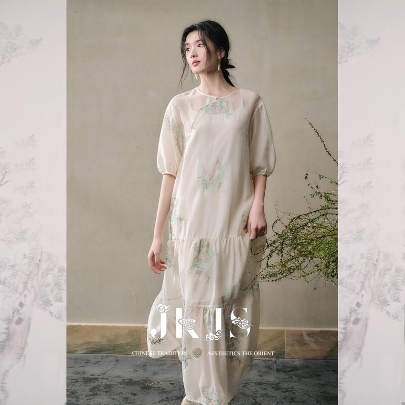 JK&JS 'A Dream of Splendor' New Chinese Style Embroidered Long Dress