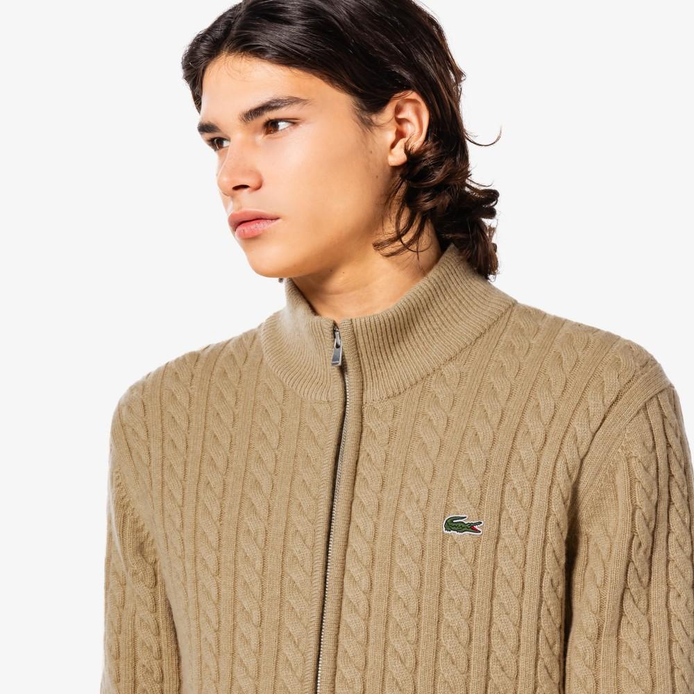 [lacoste] Men's Cable Zip-Up Cardigan AH402E-55N02S