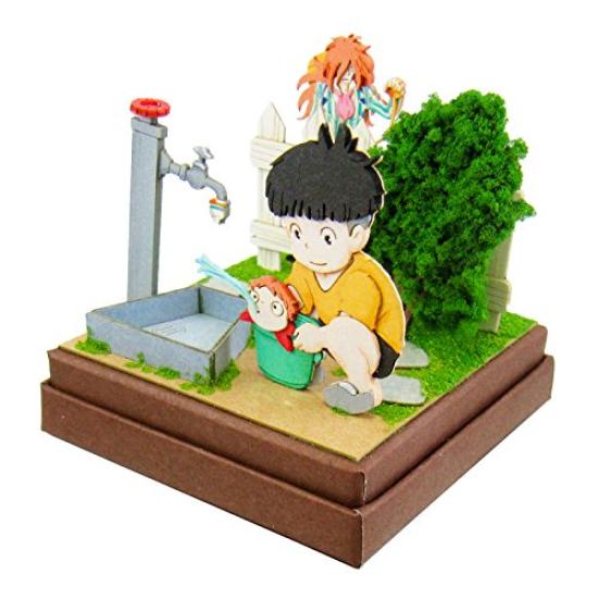 Sankei Studio Ghibli Mini Ponyo On the Cliff by the Sea: Sosuke, Ponyo, and Fujimoto Non-Scale Paper Craft MP07-38