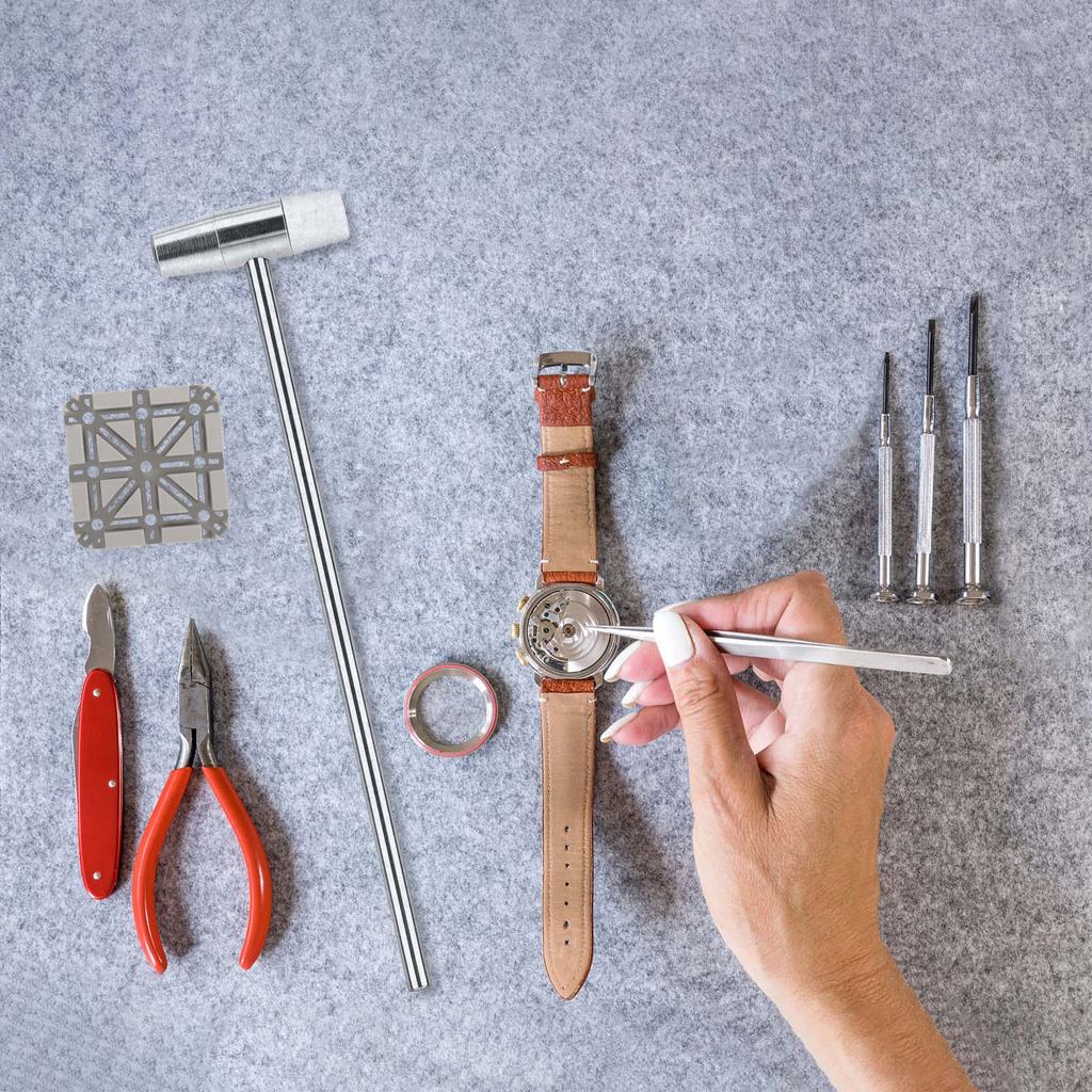 Watch Band Strap Link Pins Remover Repair Tool,16 In 1 Kit for Watchmakers with Pin Pushers Tweezer and Hammer