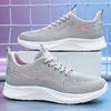 Women's shoes new sports shoes summer fly-woven breathable running shoes soft-soled comfortable shoes women's lace-up lightweight single shoes