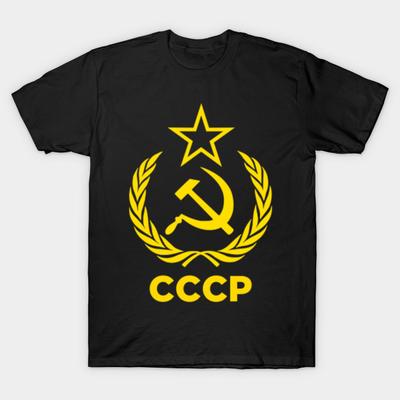 Мужская черная футболка с принтом Супер большая футболка россия cccp советский союз русская секретная служба No-Cut Передача бумаги с принтом Хлопковая футболка