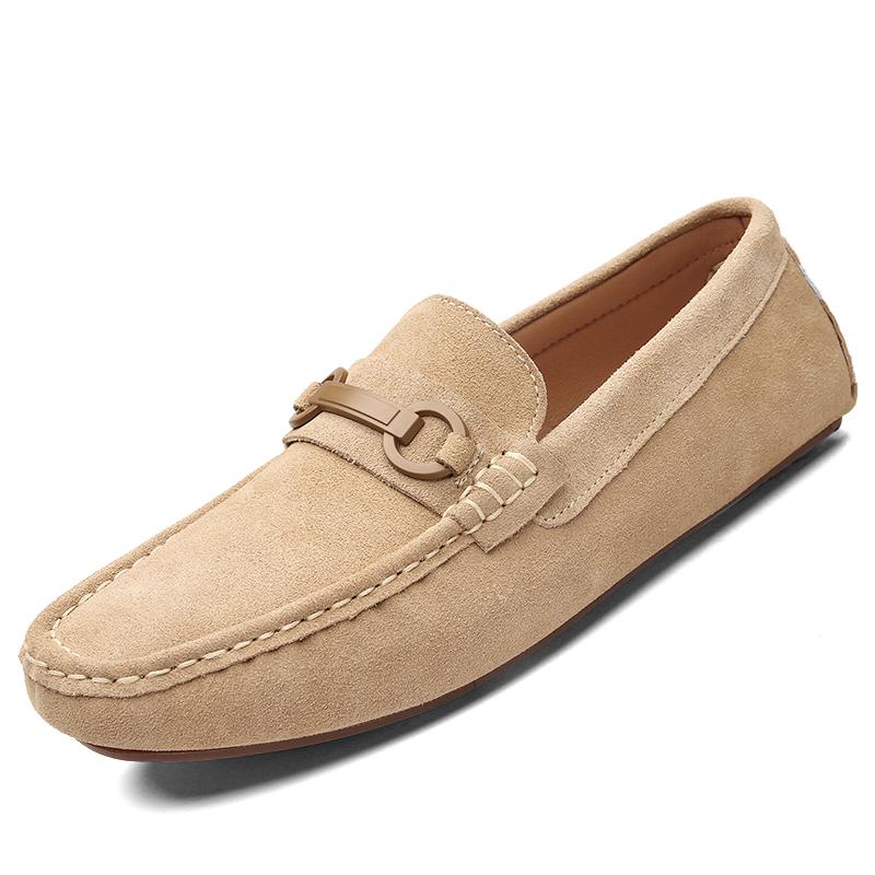 Мужские туфли для вождения из нубука, мужские весенние кожаные лоферы, мужская повседневная обувь, мокасины, мужские туфли без застежек, модная мужская обувь, размер 38-44