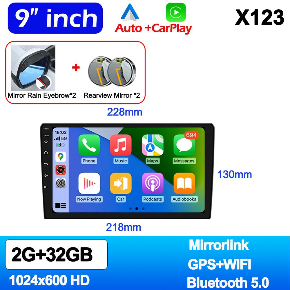 7/9/10 дюймов Универсальный Android 13 Автомобильный Радиоприемник 64G Авторадио Android 2 Din Автомобильный Радиоприемник GPS BT Центральный Мультимедиа Интеллектуальные автомобильные системы